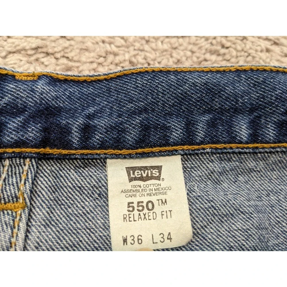 Vintage Levis 550 Mens 36x34‎ Relaxed Fit Made In Mexico Blue Y2K